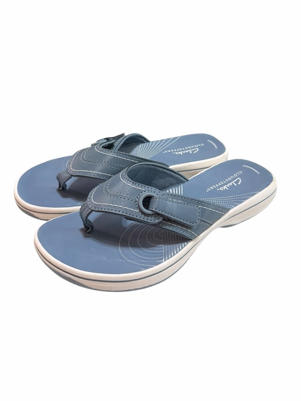 Clarks Cloudsteppers Breeze Reyna Denim Women's Thong Sandal Size 6